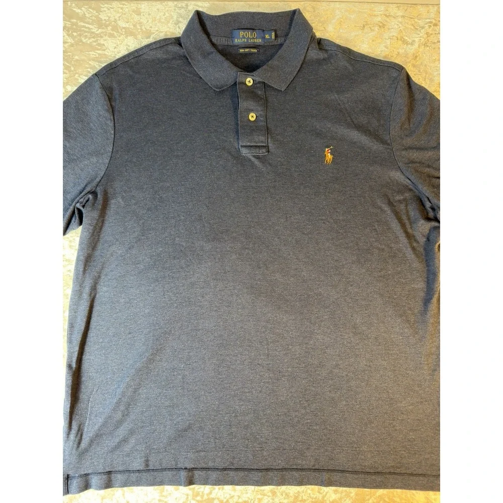 Polo Ralph Lauren Pima‎ Soft Touch Polo Shirt XL Blue Short Sleeve Pony Logo